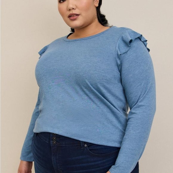 Torrid Ruffle Sleeve Top - Picture 1 of 6